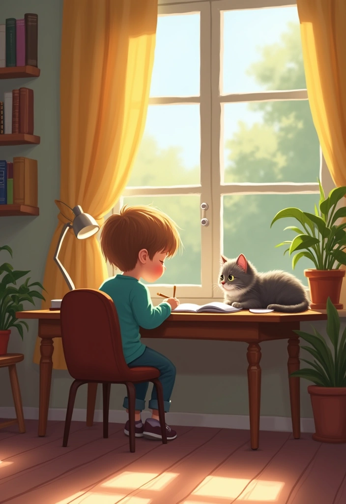 25 American Shorthair Cat Photos That Look Perfect for Families - 14. Helping with Homework