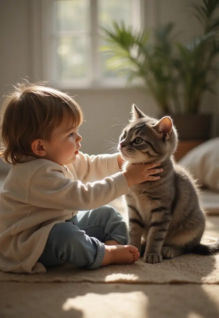 25 American Shorthair Cat Photos That Look Perfect for Families - 21. Encourage Gentle Interactions