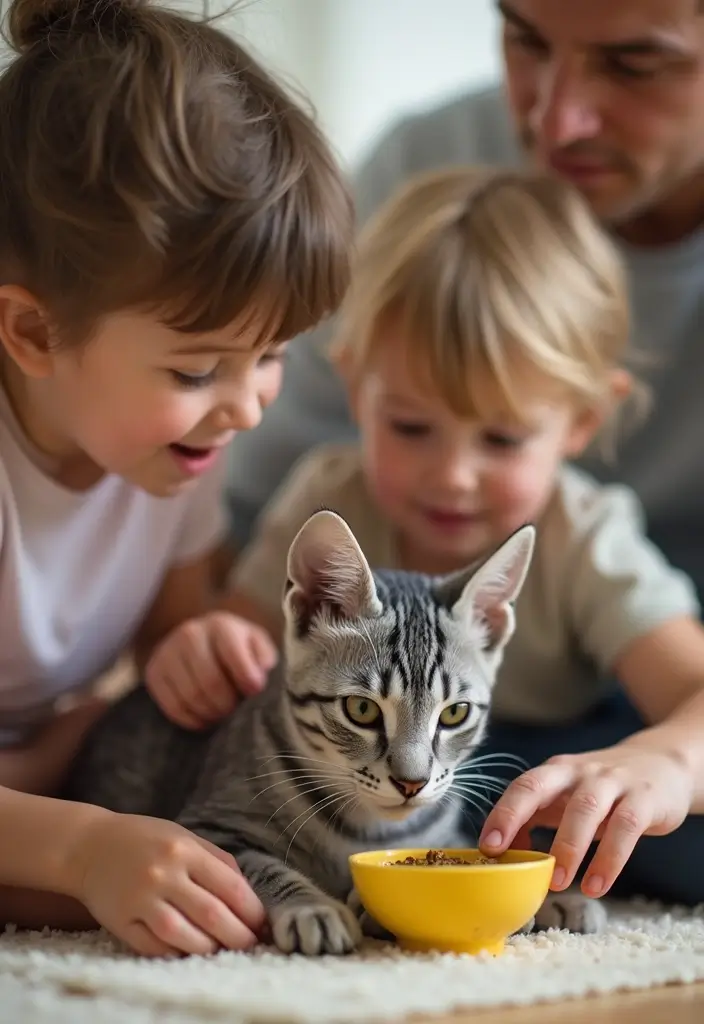 25 American Shorthair Cat Photos That Look Perfect for Families - 23. Teaching Responsibility