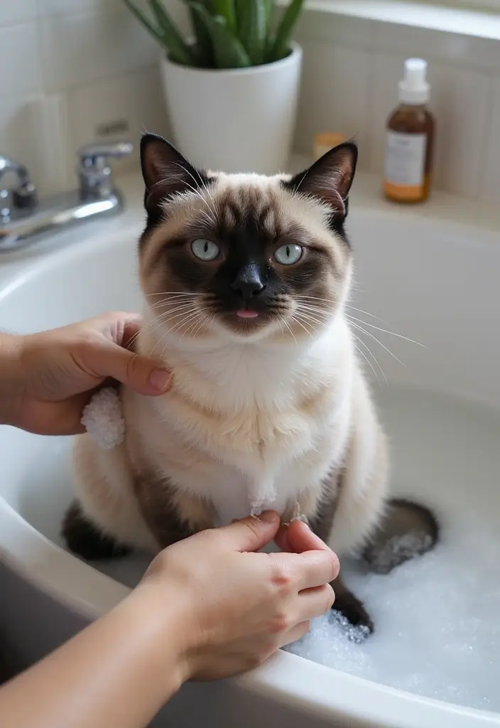 25 Blue Point Himalayan Cat Pictures and Grooming Tips - 3. The Importance of Bathing
