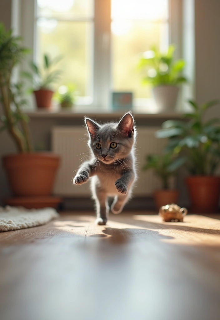 25 Russian Blue Cat Kittens Photos That Melt Your Heart - 1. The Playful Explorer