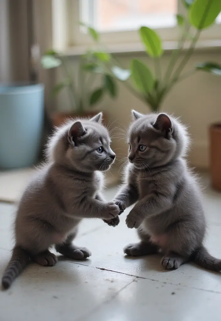 25 Russian Blue Cat Kittens Photos That Melt Your Heart - 12. Socialization Skills