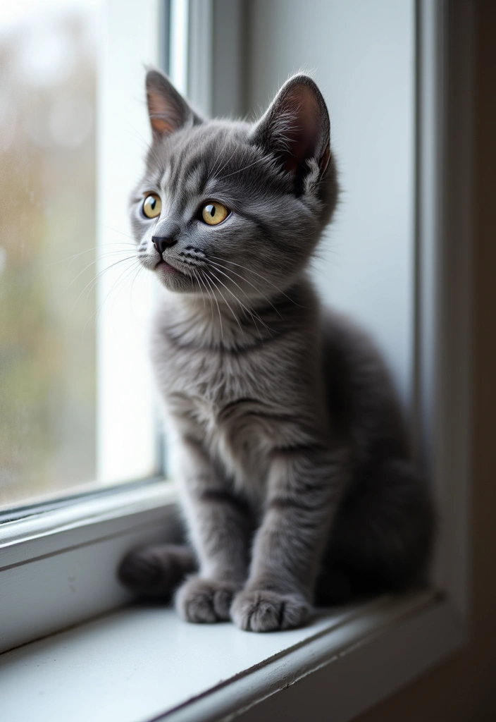 25 Russian Blue Cat Kittens Photos That Melt Your Heart - 14. Watchful Guardians