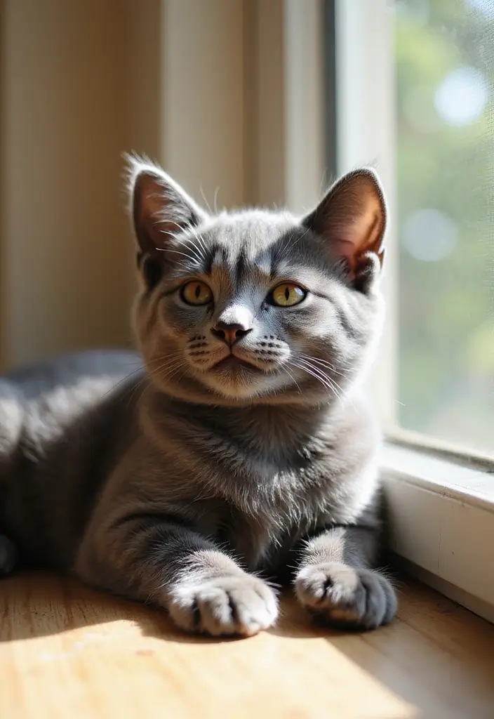 25 Russian Blue Cat Kittens Photos That Melt Your Heart - 18. Sunny Days Ahead