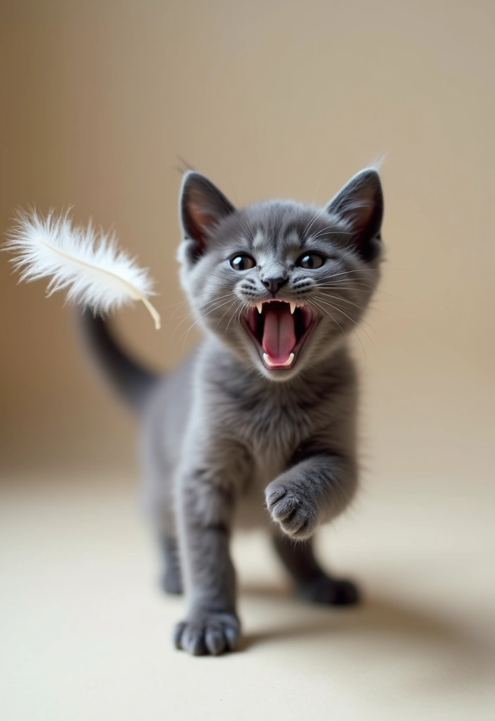 25 Russian Blue Cat Kittens Photos That Melt Your Heart - 7. Perfectly Playful