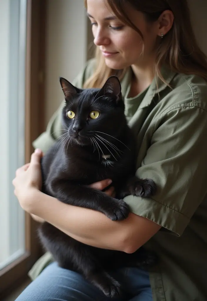 27 Captivating Black American Shorthair Cat Photos to See - 16. The Joy of Second Chances