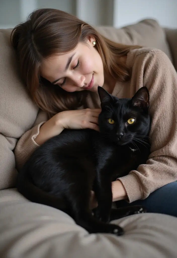 27 Captivating Black American Shorthair Cat Photos to See - 20. Building a Strong Cat-Human Bond