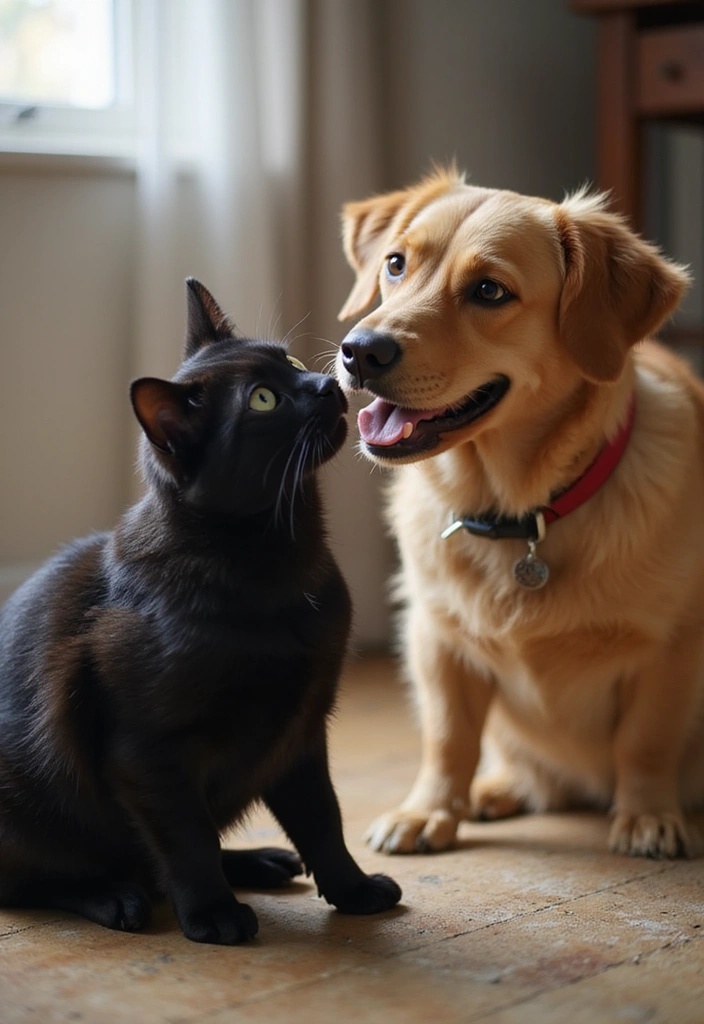 27 Captivating Black American Shorthair Cat Photos to See - 24. Socializing with Other Pets