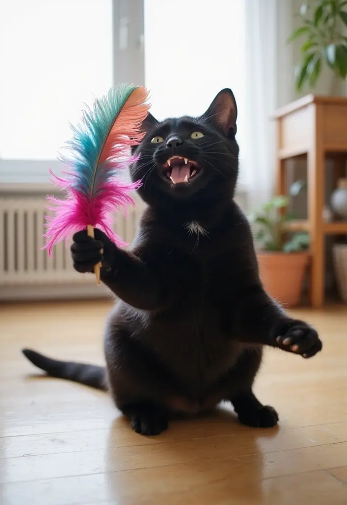 27 Captivating Black American Shorthair Cat Photos to See - 7. Best Toys for Black American Shorthairs