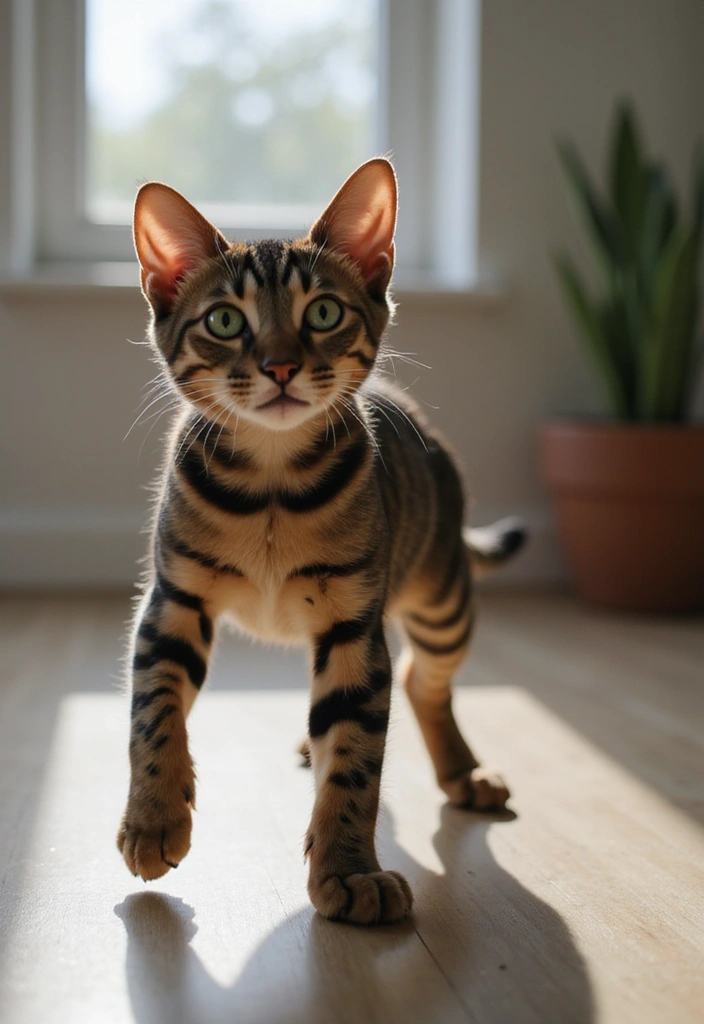 27 Charcoal Bengal Cat Photos That Look Gorgeous - 22. Morning Stretch