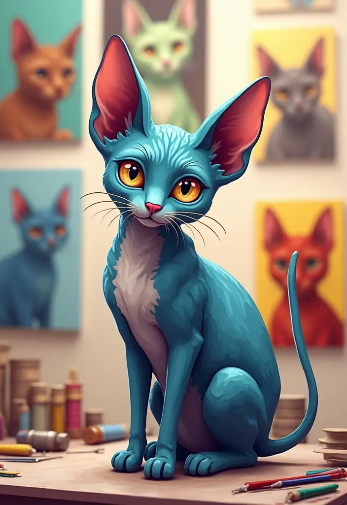 27 Cornish Rex Cat Pictures That Will Amaze You - 15. The Cornish Rex and Art