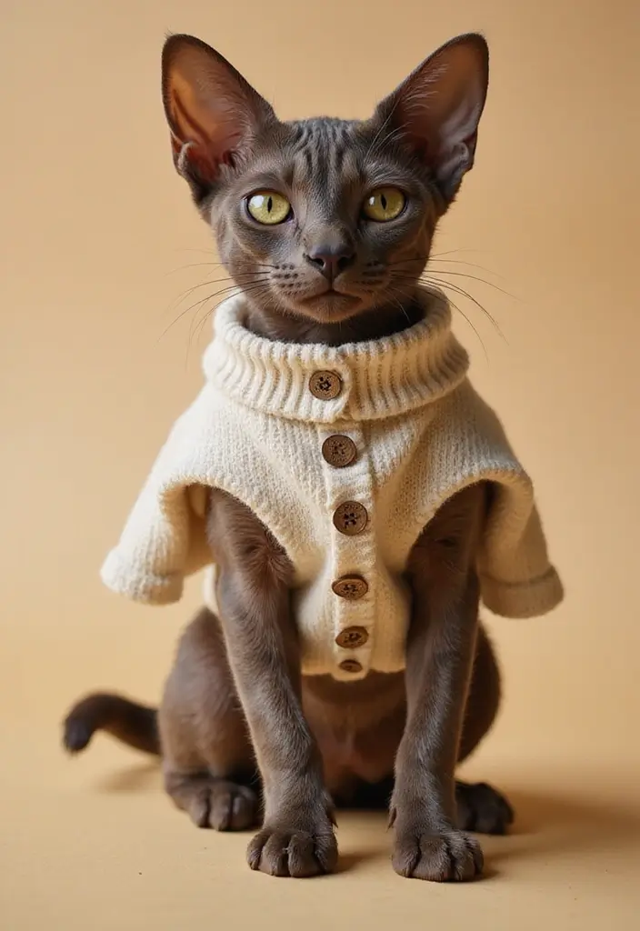 27 Cornish Rex Cat Pictures That Will Amaze You - 18. Cornish Rex in Fashion