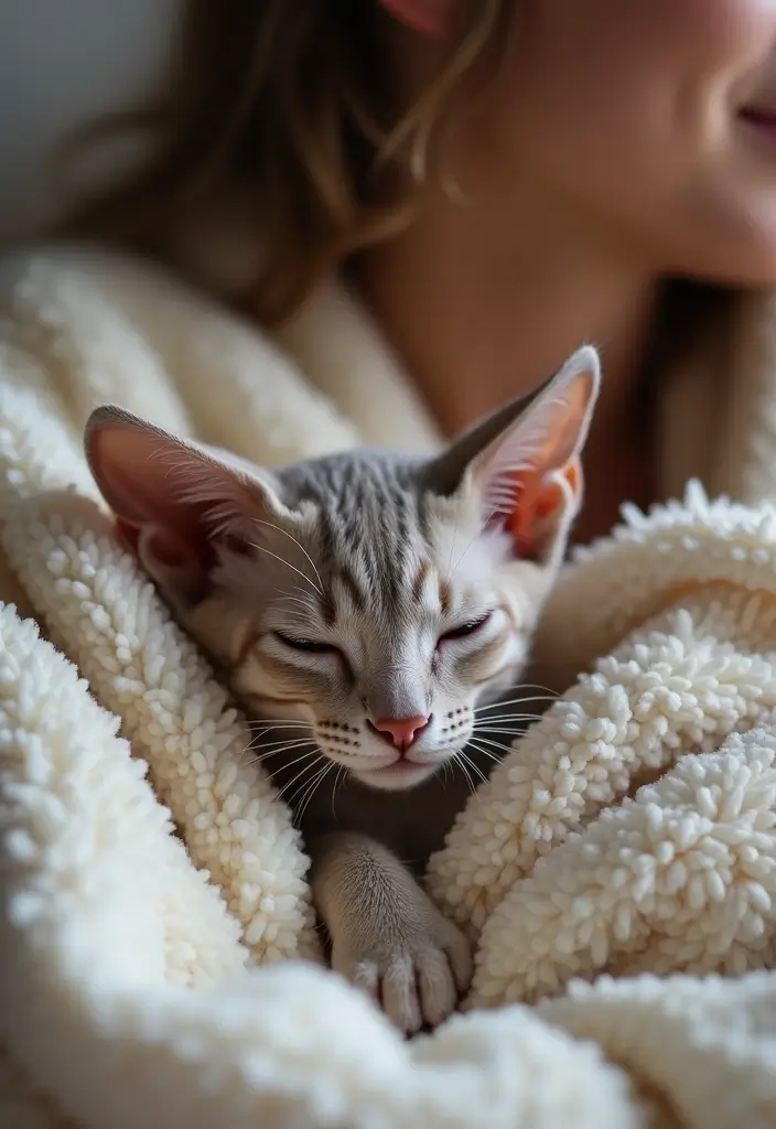 27 Cornish Rex Cat Pictures That Will Amaze You - 6. Snuggly Cornish Rex Moments