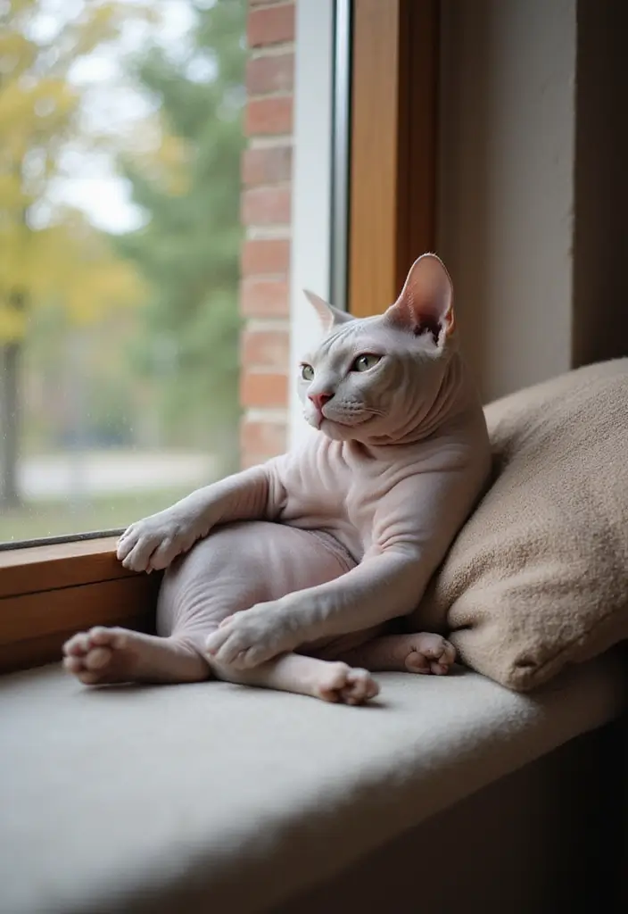 27 Unique Sphynx Cat Pictures That Look Magical - 11. Sphynx Cats and Their Favorite Spots