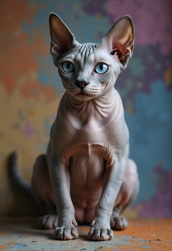 27 Unique Sphynx Cat Pictures That Look Magical - 14. Creative Backdrops