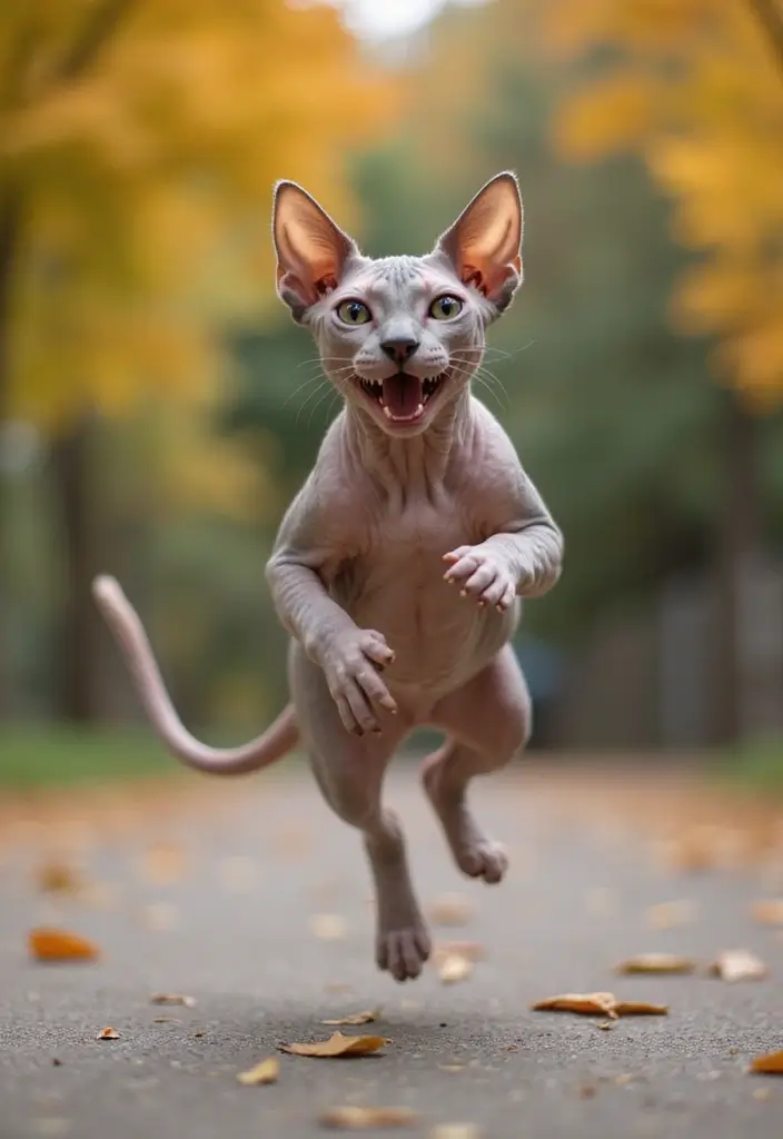 27 Unique Sphynx Cat Pictures That Look Magical - 15. Sphynx in Action