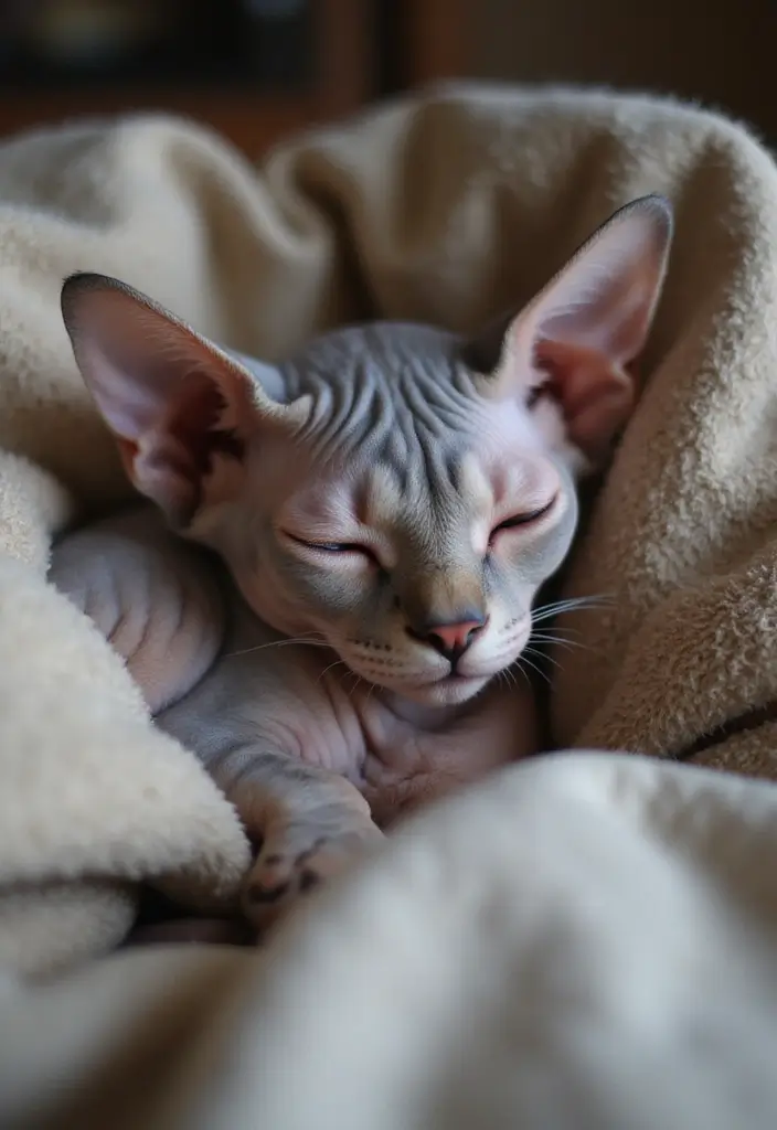 27 Unique Sphynx Cat Pictures That Look Magical - 19. Bedtime Snuggles