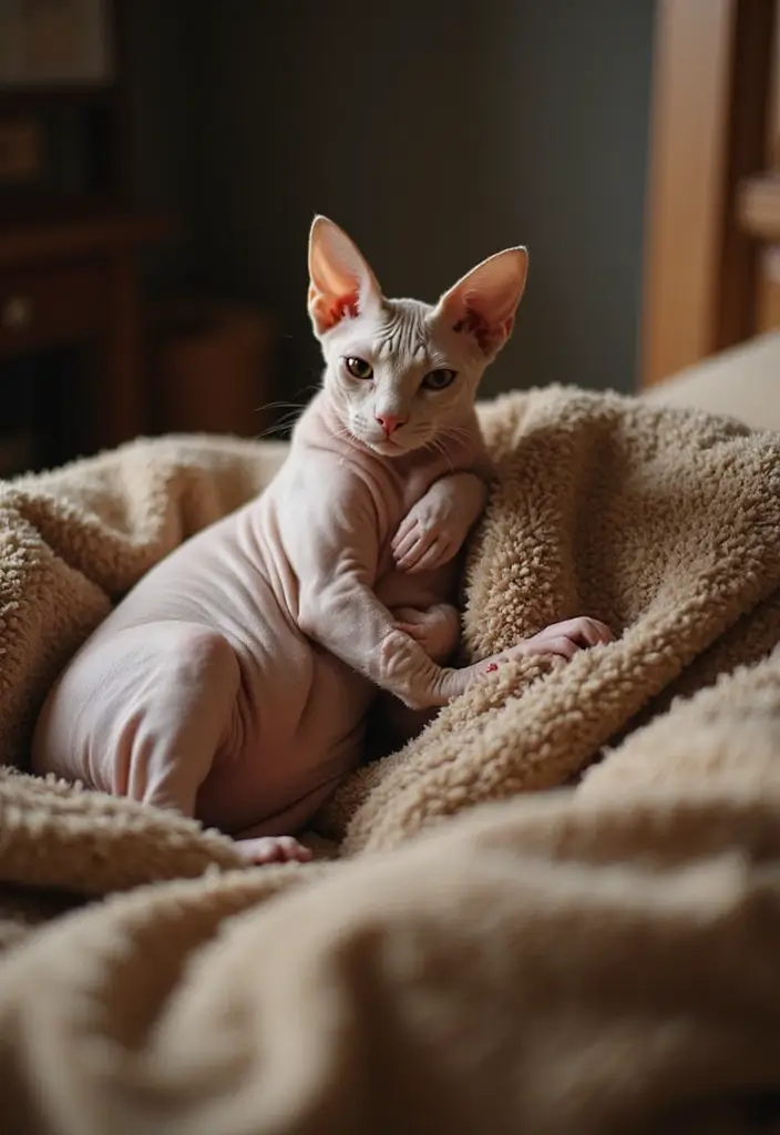27 Unique Sphynx Cat Pictures That Look Magical - 3. Cozy Cuddles