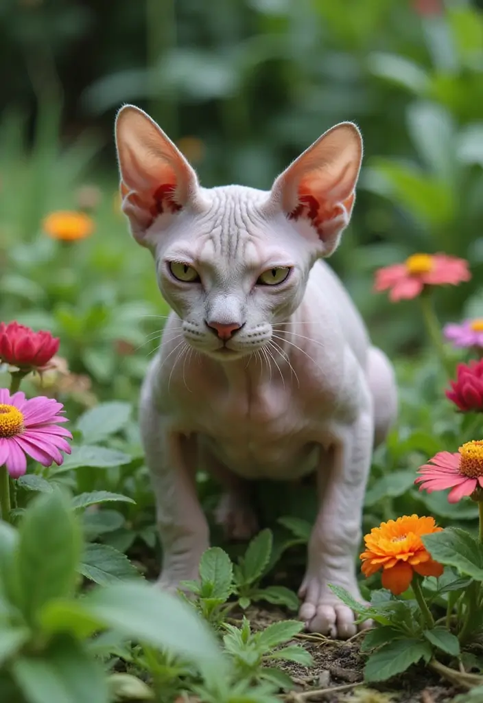 27 Unique Sphynx Cat Pictures That Look Magical - 4. Sphynx in Nature