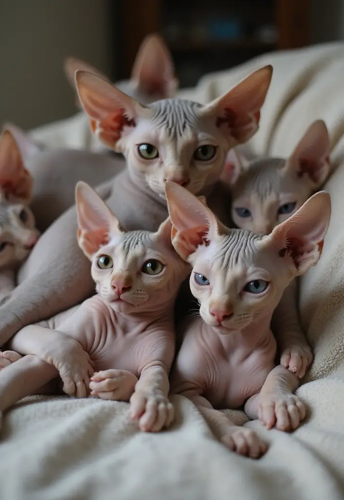 27 Unique Sphynx Cat Pictures That Look Magical - 8. Group Portraits