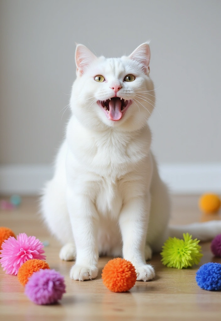 27 White Persian Cat Photos and Grooming Tips 17 27 White Persian Cat Photos and Grooming Tips - 17. Fun DIY Cat Toys