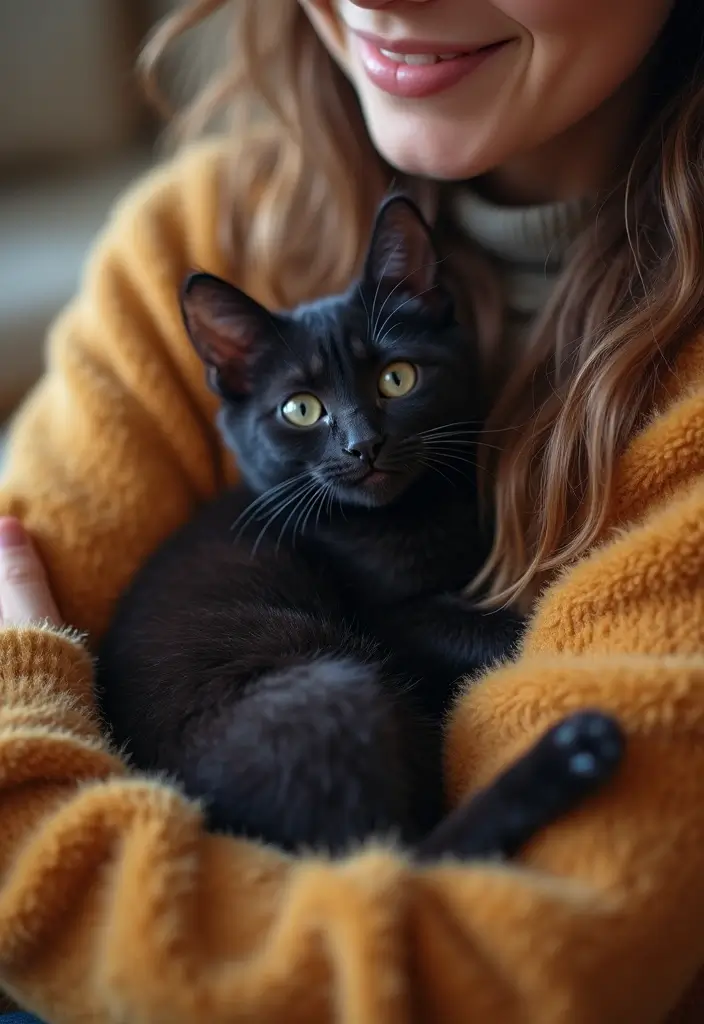 28 Black Munchkin Cat Photos That Look Cute and Unique - 18. Cozy Cuddles