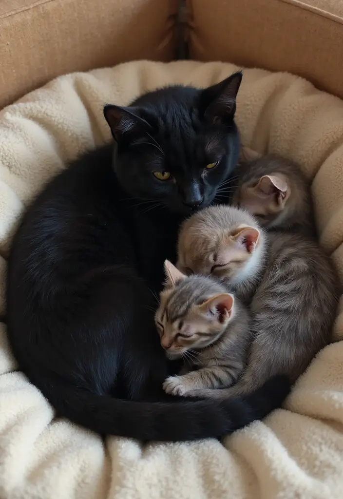 28 Black Munchkin Cat Photos That Look Cute and Unique - 25. The Cuddle Puddle