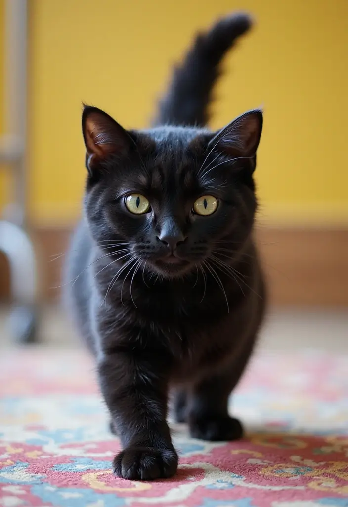 28 Black Munchkin Cat Photos That Look Cute and Unique - 4. Sassy Catwalk