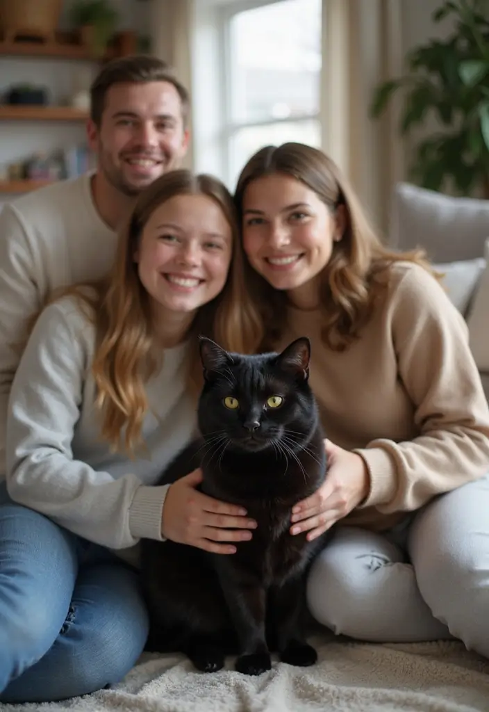28 Black Munchkin Cat Photos That Look Cute and Unique - 8. Family Portraits
