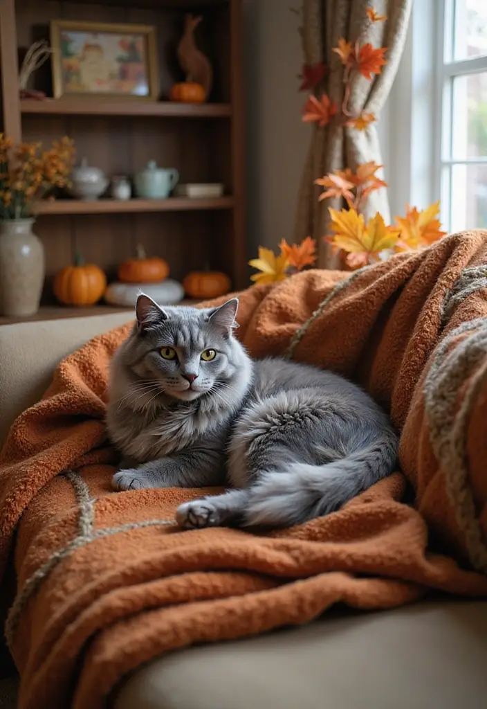 28 Grey Norwegian Forest Cat Pictures to Inspire Your Home 13 28 Grey Norwegian Forest Cat Pictures to Inspire Your Home - 13. Seasonal Decor with Cat Elements
