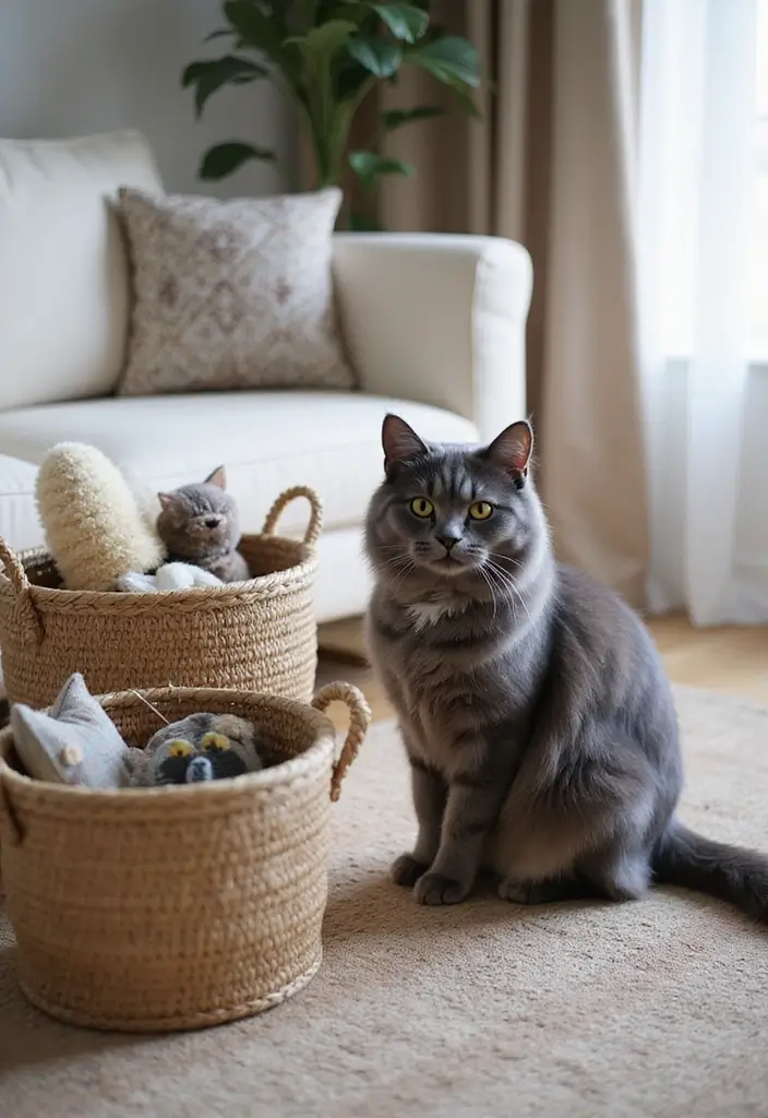 28 Grey Norwegian Forest Cat Pictures to Inspire Your Home 16 28 Grey Norwegian Forest Cat Pictures to Inspire Your Home - 16. Playful Cat Toys as Decor