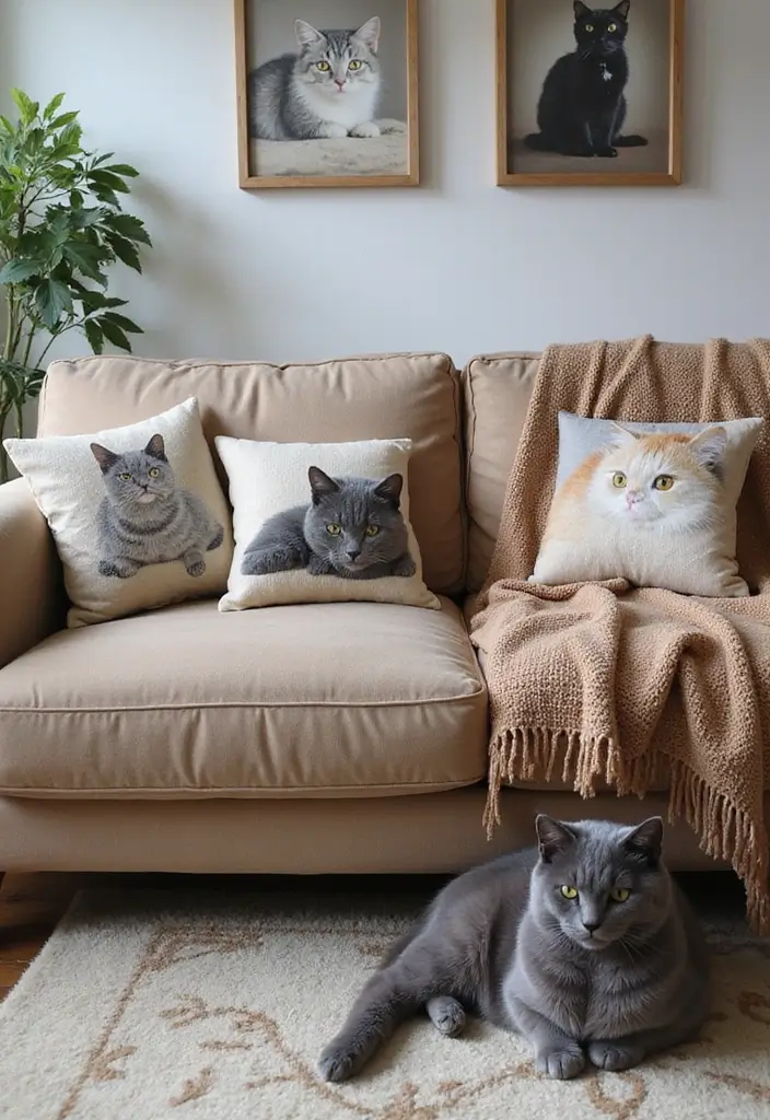 28 Grey Norwegian Forest Cat Pictures to Inspire Your Home 7 28 Grey Norwegian Forest Cat Pictures to Inspire Your Home - 7. Cat-Themed Textiles