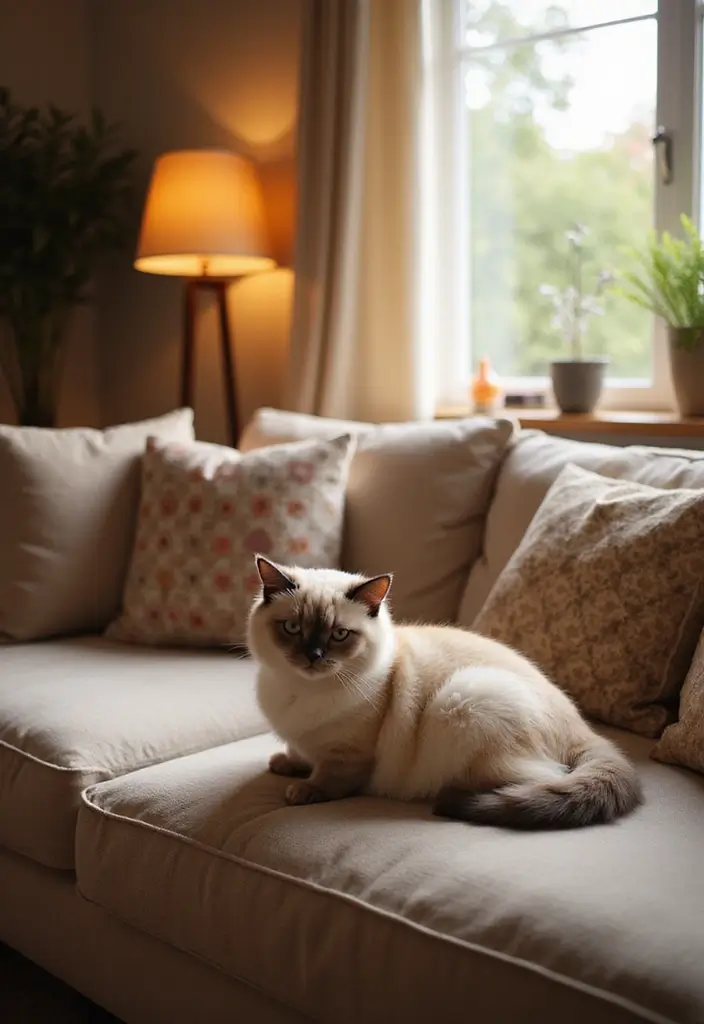 28 Tonkinese Cat Photos That Look Beautiful in Any Home - 1. The Classic, Cozy Living Room