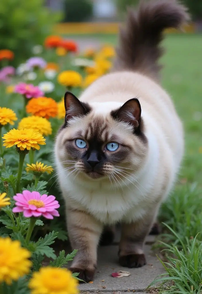 28 Tonkinese Cat Photos That Look Beautiful in Any Home - 14. The Cat-Friendly Garden