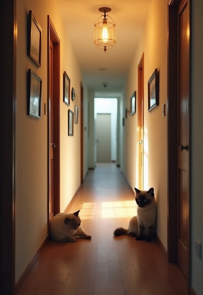 28 Tonkinese Cat Photos That Look Beautiful in Any Home - 17. The Charming Hallway