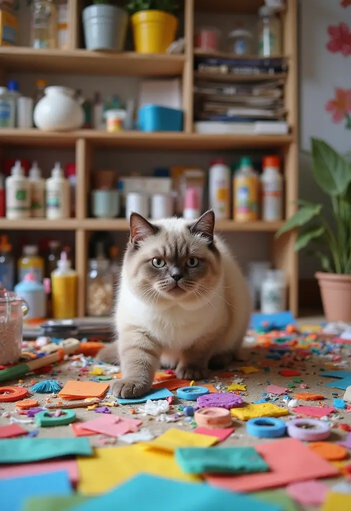 28 Tonkinese Cat Photos That Look Beautiful in Any Home - 22. The Fun Craft Room