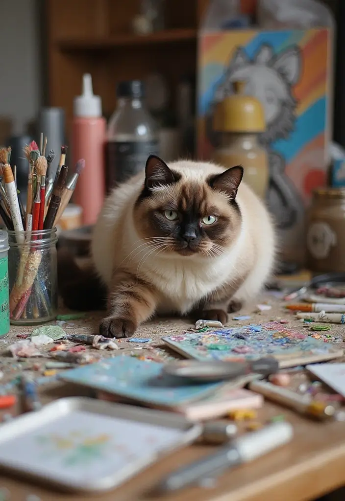 28 Tonkinese Cat Photos That Look Beautiful in Any Home - 24. The Creative Workshop