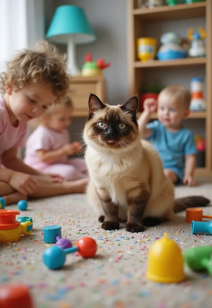 28 Tonkinese Cat Photos That Look Beautiful in Any Home - 5. The Colorful Playroom