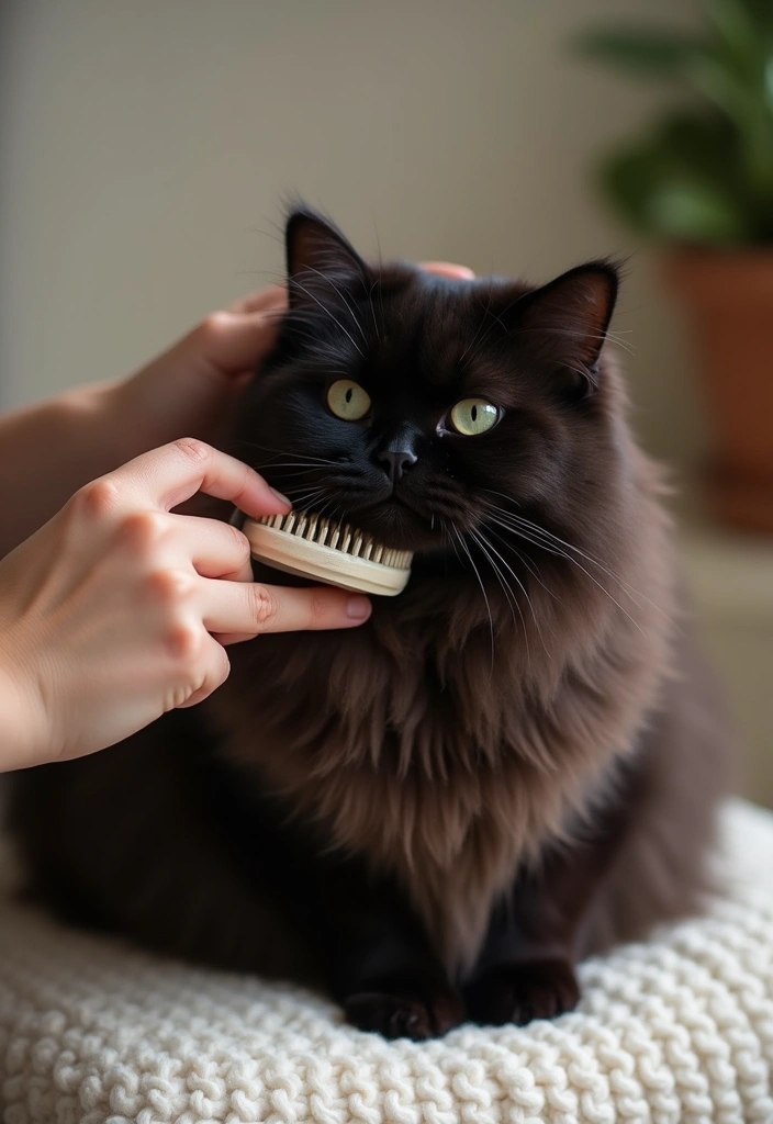 30 Black Persian Cat Pictures That Look Luxurious 13 30 Black Persian Cat Pictures That Look Luxurious - 13. Grooming for Comfort