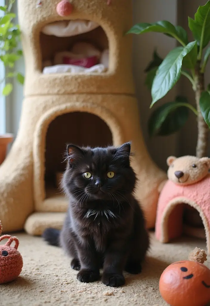 30 Black Persian Cat Pictures That Look Luxurious 26 30 Black Persian Cat Pictures That Look Luxurious - 26. Enriching the Environment