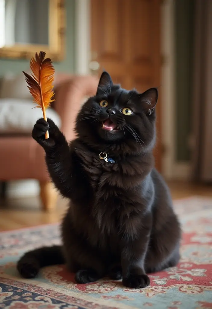 30 Black Persian Cat Pictures That Look Luxurious 7 30 Black Persian Cat Pictures That Look Luxurious - 7. The Beauty of Play
