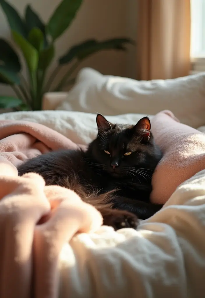 30 Black Persian Cat Pictures That Look Luxurious 8 30 Black Persian Cat Pictures That Look Luxurious - 8. Cozy Napping Spots