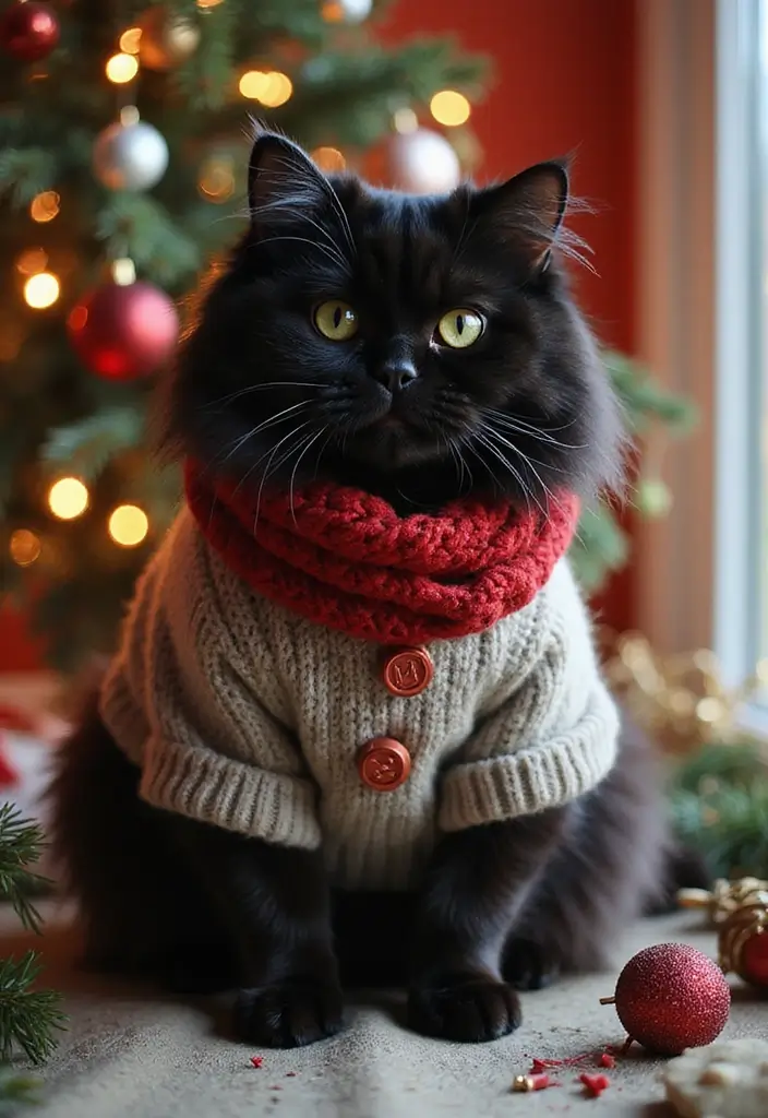 30 Black Persian Cat Pictures That Look Luxurious 9 30 Black Persian Cat Pictures That Look Luxurious - 9. Seasonal Style