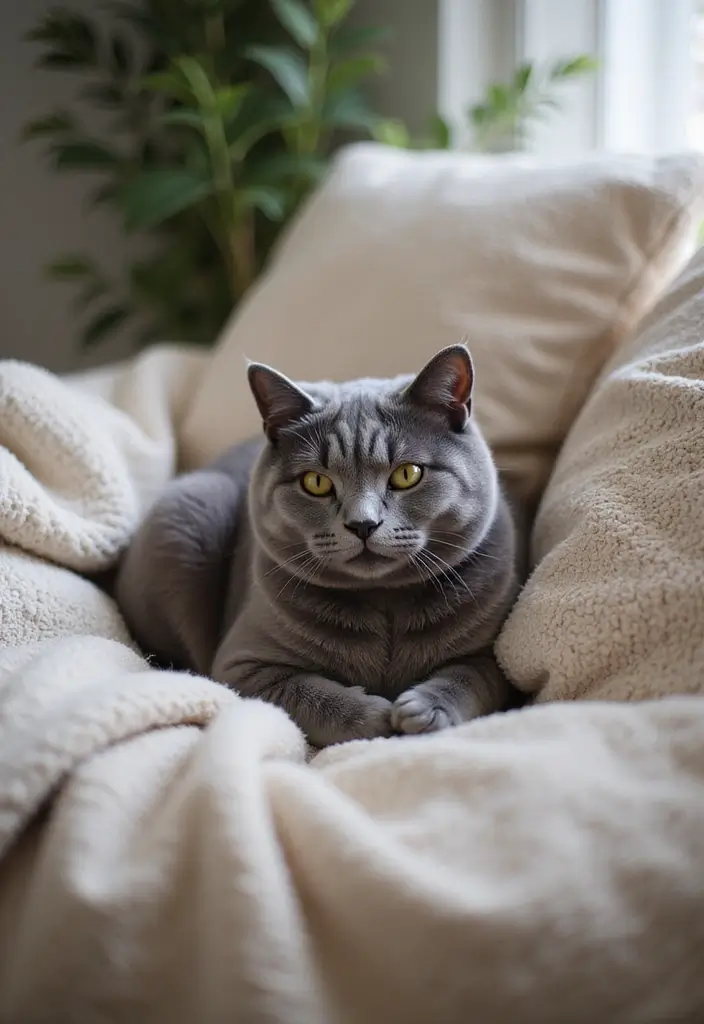 30+ Cute British Shorthair Cat Pictures Every Cat Lover Will Adore - 17. Cozy Corners