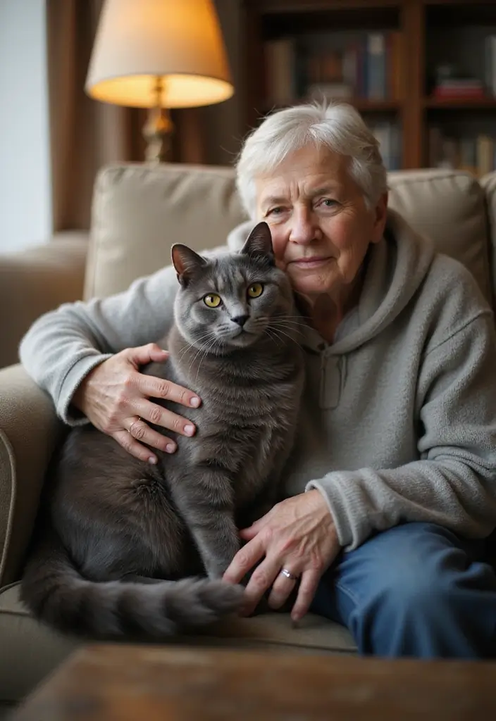 30+ Cute British Shorthair Cat Pictures Every Cat Lover Will Adore - 24. The Purrfect Companion for Seniors