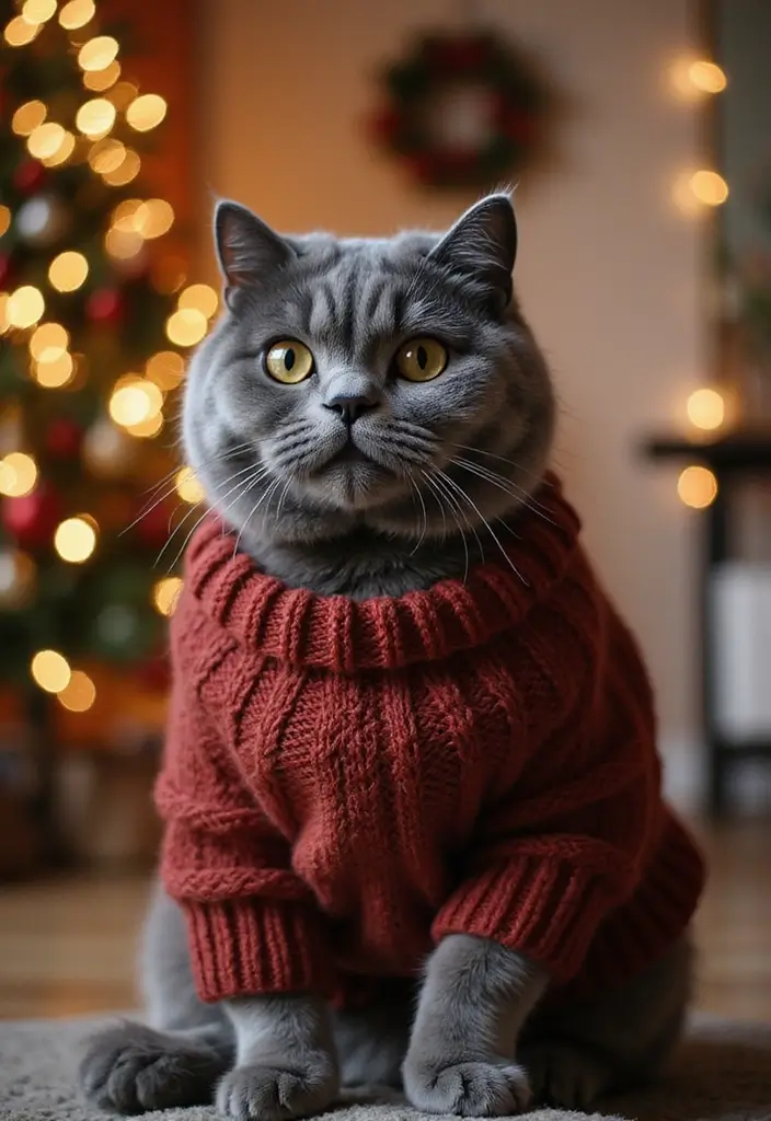 30+ Cute British Shorthair Cat Pictures Every Cat Lover Will Adore - 7. Fluffy Fashion