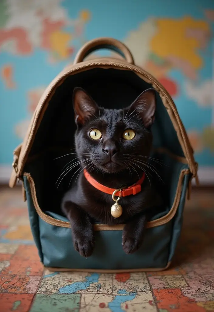 30 Egyptian Mau Cat Black Edition Photos for Fans - 23. Travel Buddy