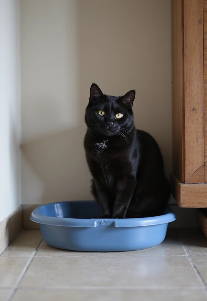 30 Egyptian Mau Cat Black Edition Photos for Fans - 4. Litter Box Love