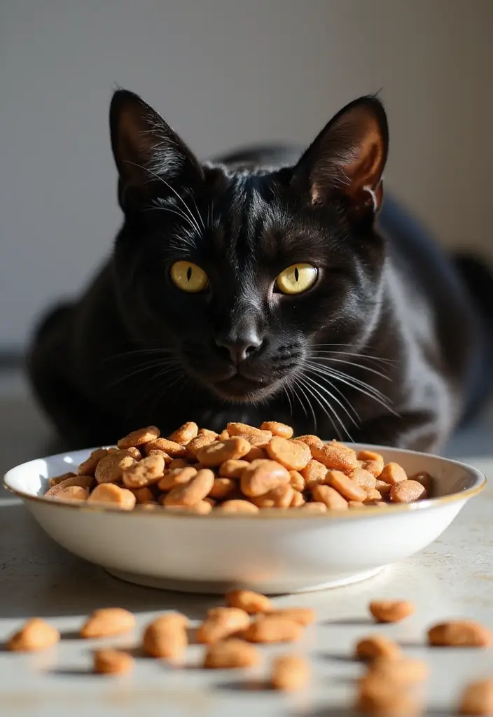 30 Egyptian Mau Cat Black Edition Photos for Fans - 5. Fun Feeding Time