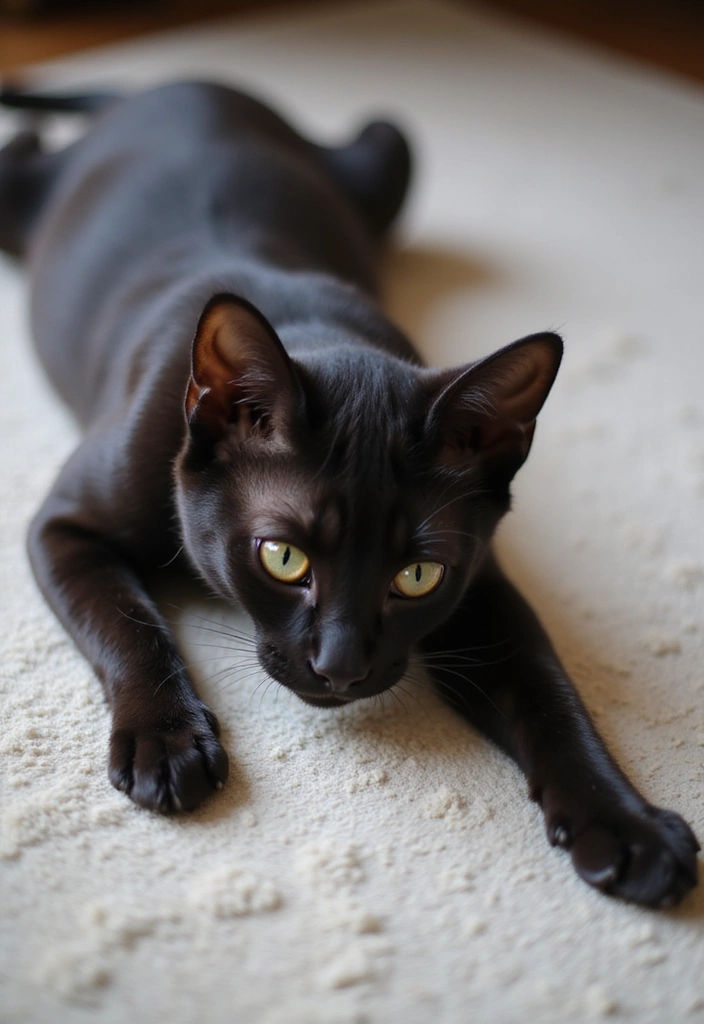 30 Egyptian Mau Cat Black Edition Photos for Fans - 8. Stunning Stretches
